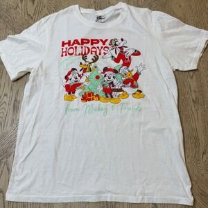 Disney Size Large Happy Holidays Mickey Mouse & Friends Christmas T-Shirt
